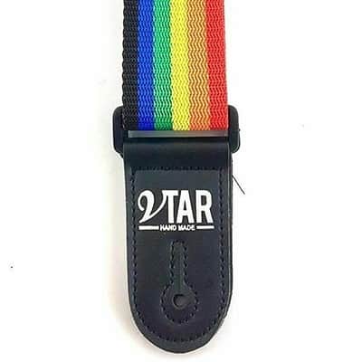 Vtar Vegan Rainbow Print Canvas Guitar Strap with Adjustable Length image 2