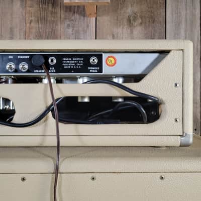Fender Bandmaster Head and Cabinet 1963 Smooth White Tolex Original Covers Near Mint - White image 13
