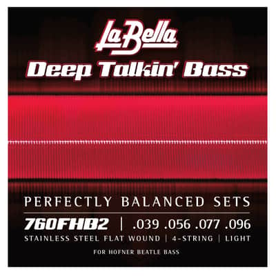 La Bella 760FHB2 Hofner Beatle Bass Stainless Steel Flat-Wound Strings image 1