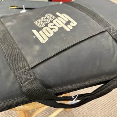 Gibson USA Logo Padded Soft Case Gig Bag Black Exterior / Dark Blue Interior image 3