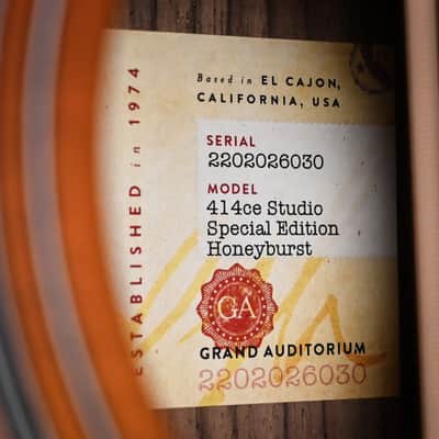 Taylor 414ce Studio Special Edition Honeyburst w/ Sitka Spruce Top & Indian Rosewood Back and Sides Acoustic/ Electric- Honey Sunburst 2026 (2202026030) image 14
