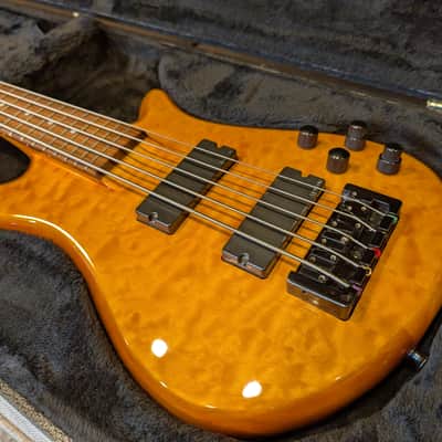 Spector NS2000/5 Neck-Through 5-String | Amber Quilt | EMG BQC Preamp | Spector Case image 2