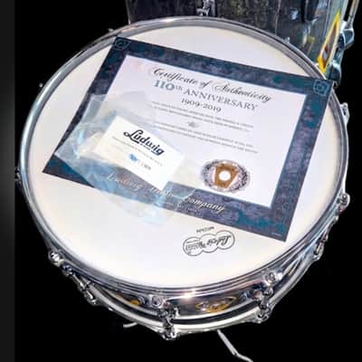 Ludwig 110th Anniversary Legacy Mahogany 13/16/22/6.5x14 4pc. Drum Kit Charcoal w/Diamond Flash Inlay 2019 - Diamond Flash Charcoal image 6