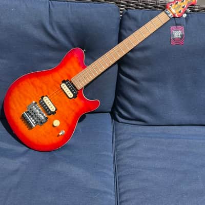 Sterling by Ernie Ball Music Man Axis AX50 Lava Burst Quilted Maple Top Electric Guitar Roasted Maple Neck Fingerboard AX50QM Whammy Tremolo Bar image 15