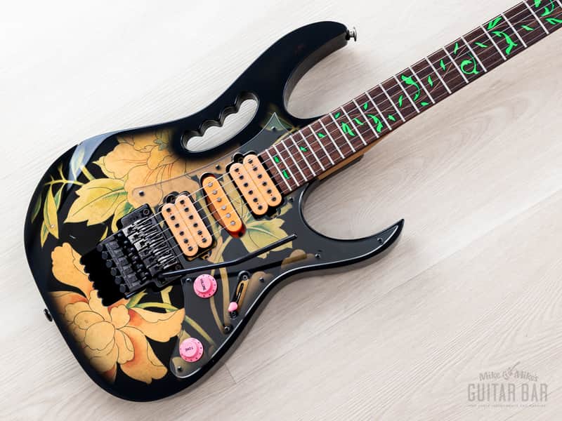Ibanez JEM77-FP Steve Vai Signature Black Floral Pattern | Reverb