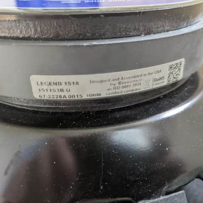 Eminence Legend 1518 15" 150-Watt 8 Ohm Speaker 2010s - Black image 3