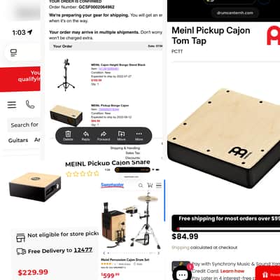 Meinl CAJ-DRUMSET Cajon Drum Set Hybrid 5 piece drum Percussion Kit 2010s - Standard image 2