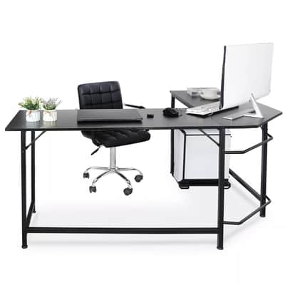 66” L-Shaped Studio Desk – Spacious Music Production & Gaming Workstation | Corner Recording Desk image 1