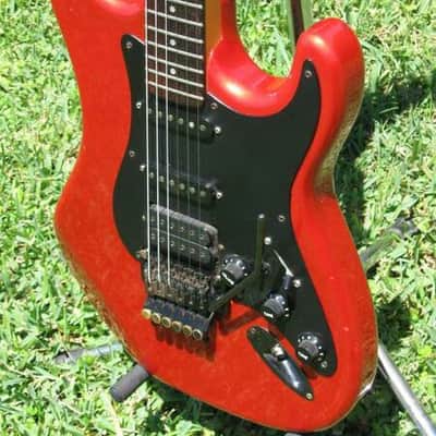 USA Kramer Pacer Deluxe 1985 Candy Apple Red schaller pups floyd rose with freedom hard case image 5