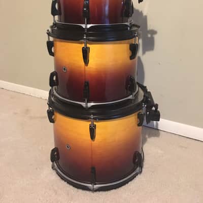Pearl ELX 5-piece drum set in Amber fade w/ black hardware image 5