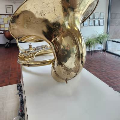 Very Good Used Yamaha YSH-411 Brass Sousaphone with Case and Mouthpiece image 7
