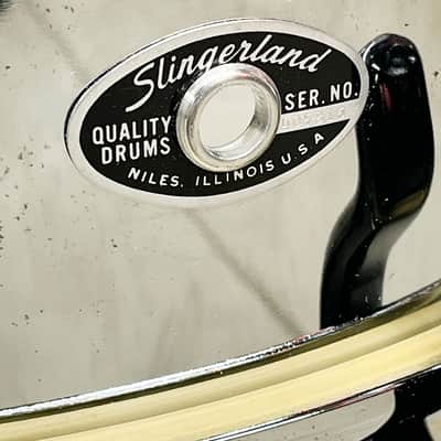 Vintage 1970s Slingerland Festival Model Chrome Steel Snare Drum image 5