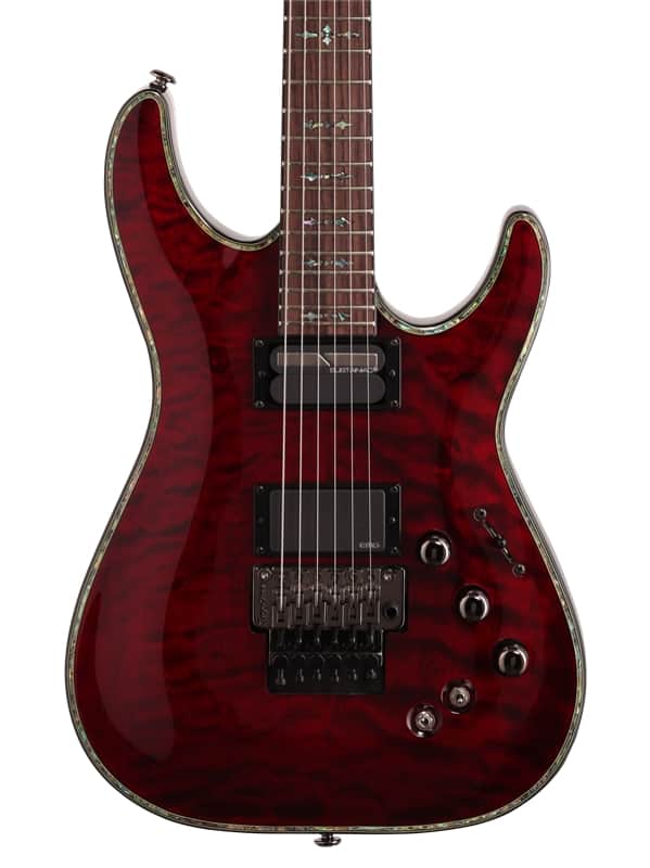 Schecter Hellraiser C1 FR Sustainiac Electric Guitar Black Cherry image 1