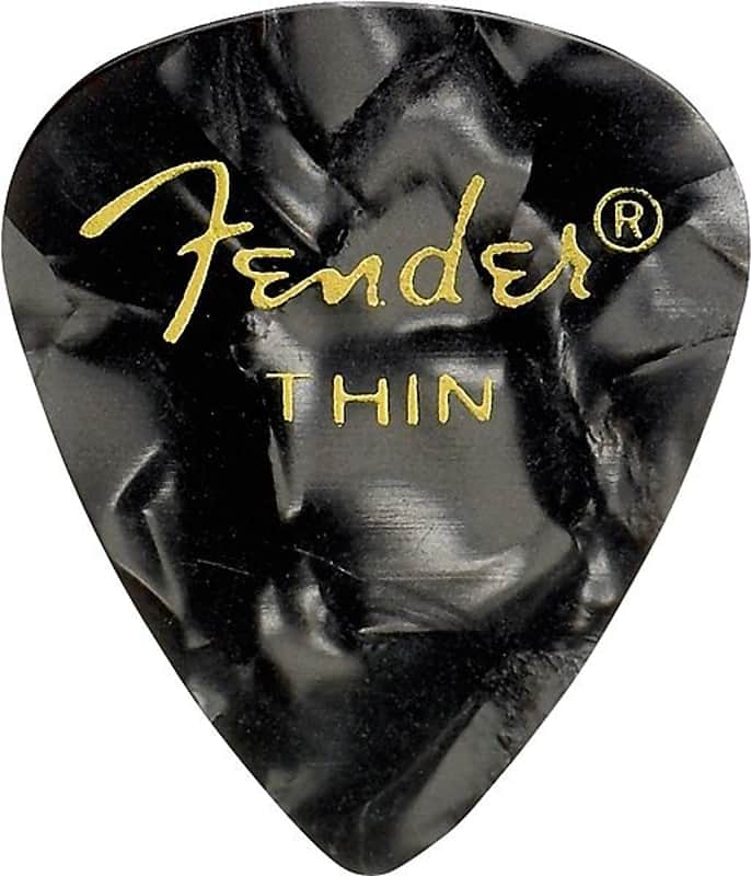 Fender 351 Shape Premium Picks, Thin, Black Moto, 144 Count 2016 image 1