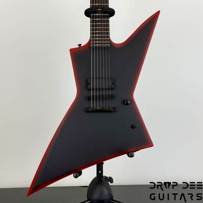 ESP LTD EXL-7 Baritone Black Metal 7-String Electric Guitar - Black Red Burst Satin image 1