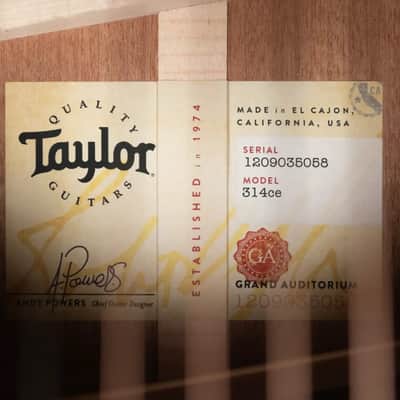 Taylor 314ce Left-Handed Grand Auditorium Acoustic/Electric Guitar with Hardshell Case image 17