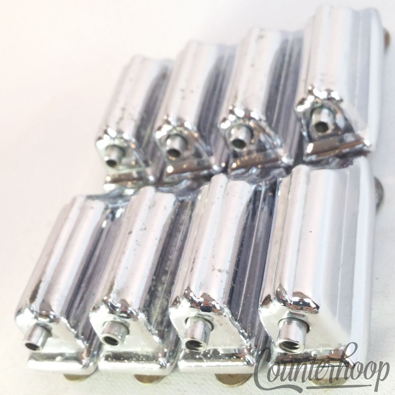 Rogers Beavertail Bass Drum Lugs8x Chrome Cleveland Powertone Holiday Vintage60s — main photograph