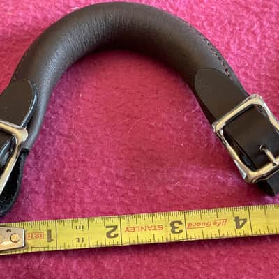 Leather BROWN buckle handle for Gibson case Guild Gretsch TKL Les Paul L5 es 275 SG Flying V / replaces figure 8 handle image 2
