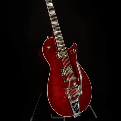 Gretsch G6134TFM-NH Nigel Hendroff Signature Penguin 2022 - Dark Cherry Metallic Flame image 3