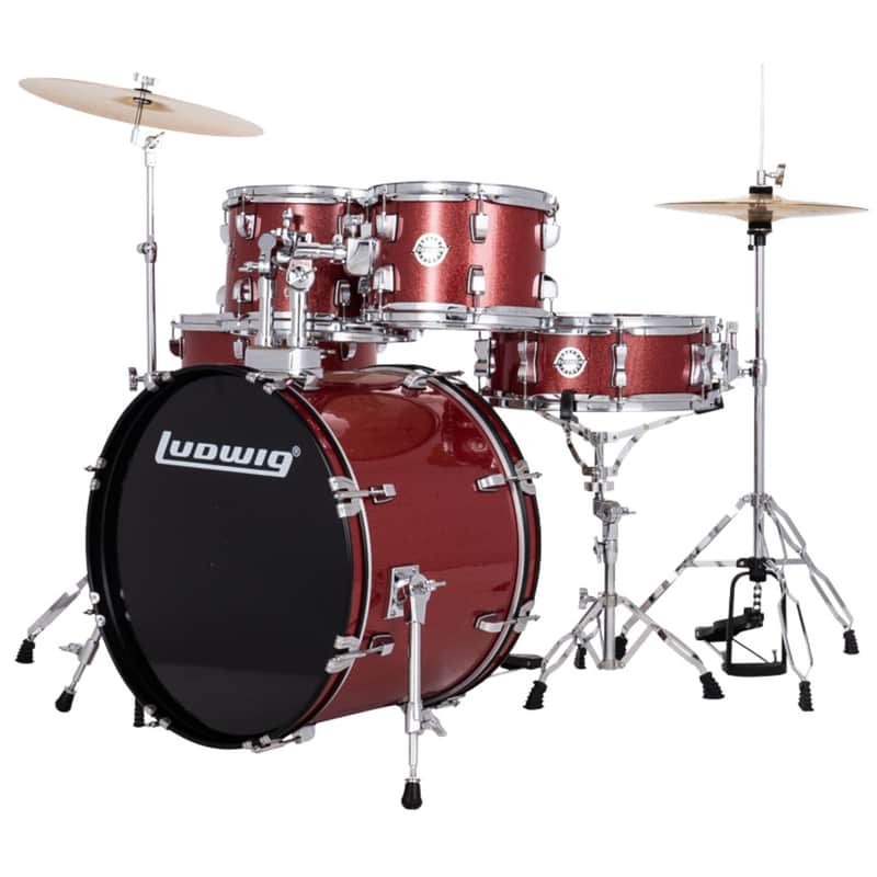 Ludwig Accent Drive 5PC Drum Set Red Sparkle - Drum Set image 1