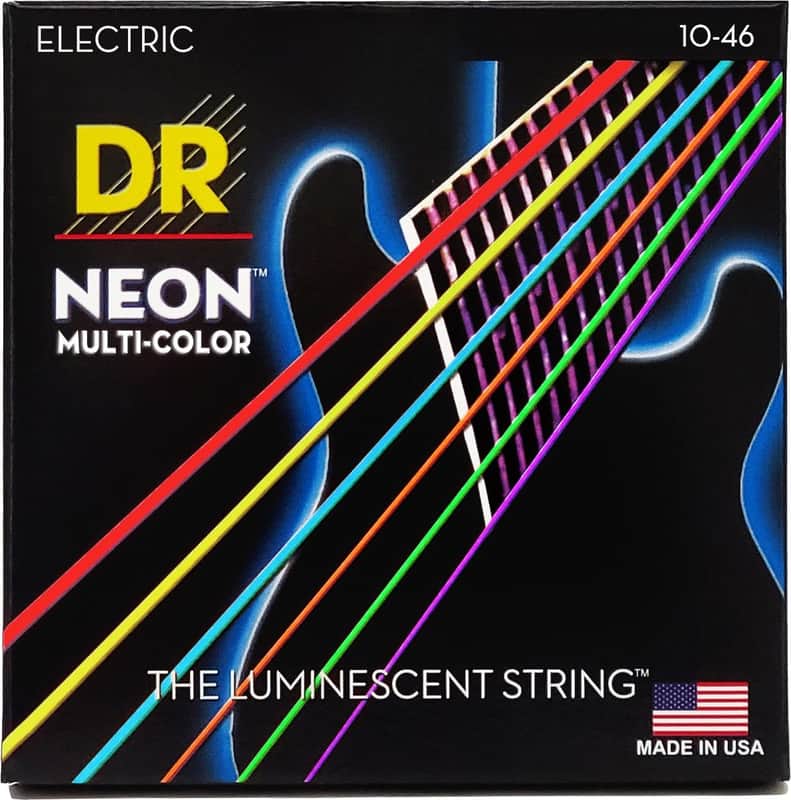 DR Strings HI-DEF NEON™ - MULTI-COLOR Colored Electric Guitar Strings: Medium 10-46 image 1