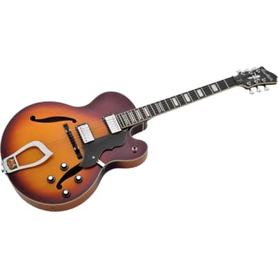 Hagstrom HJ800 Hollow Body Jazz Electric Guitar - Vintage Sunburst image 4