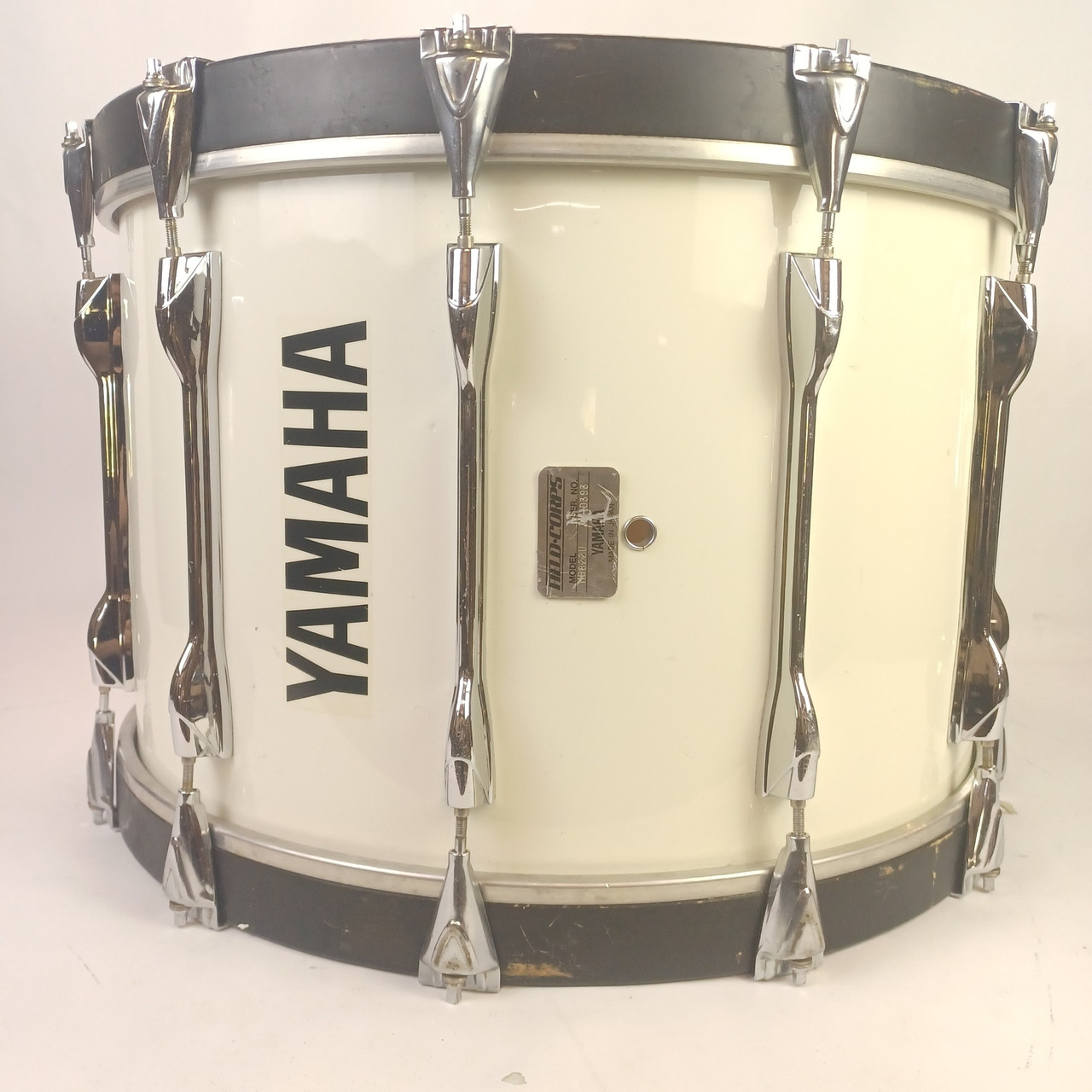 Yamaha 14x22"MB822U Field Corps Bass Drum 12Lug White Wrap Japan Vintage 80s — main photograph