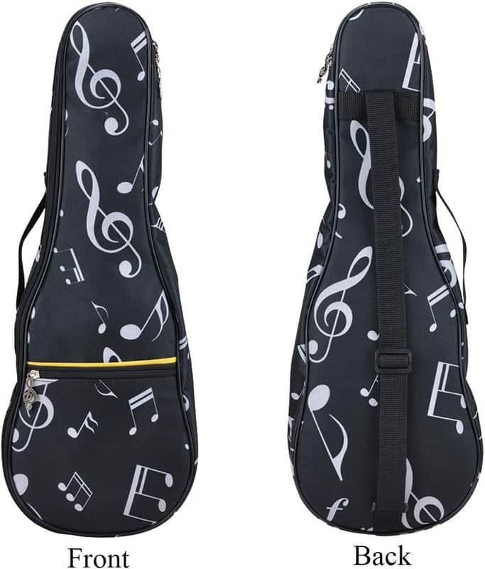 Ukulele Bag 21 Inch Ukulele Bag Waterproof Oxford Musical Note Case Single Shoulder Backpack Adjustable Straps with Ukulele Capo image 1