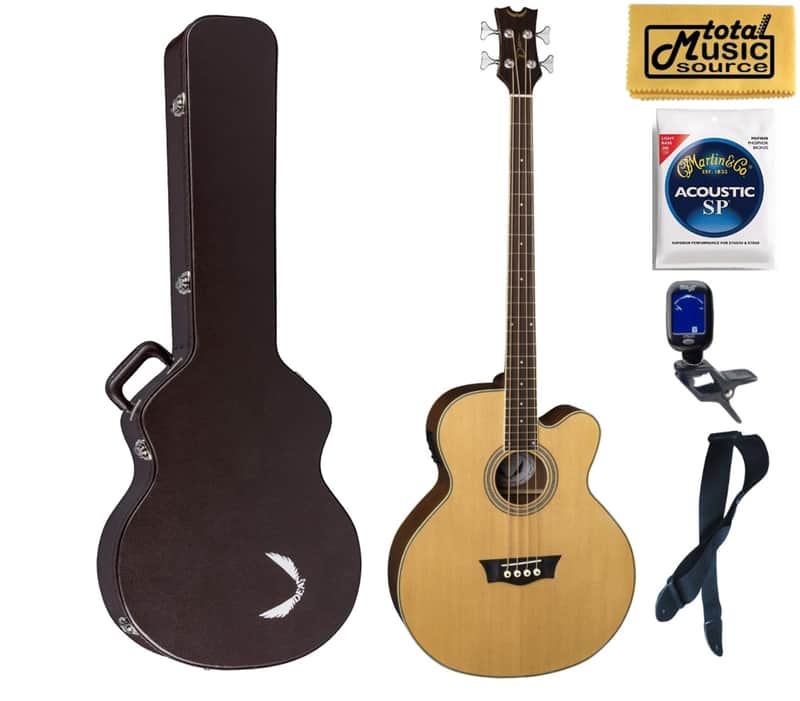 Dean 4 String A/E Bass, Spruce Top/Natural, EABC, Hard Case Bundle image 1