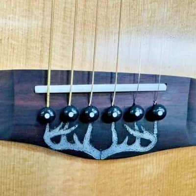 Blueberry Handmade Grand Concert Acoustic Guitar White-Tail Deer Motif image 3