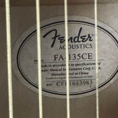Fender FA-135CE Concert Acoustic-Electric - SIGNED BY HOWARD LEESE image 9