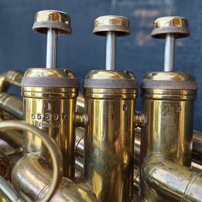 Reynolds Contempora 3v BBb Recording Tuba ~1959 - Lacquer & raw brass image 10