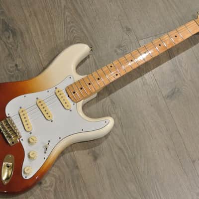 1980's Lotus L640 Stratocaster - Wild Tri-Color Shaded Finish with Gold Hardware + Brass Nut image 1