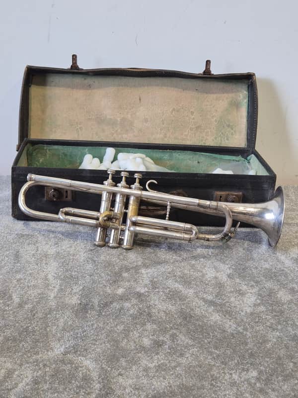 Miraphone Silver Trumpet - Bb Trumpet - Fair w/ Hard Case image 1