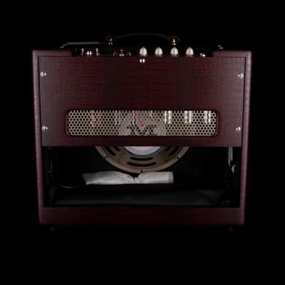 Magnatone Point to Point Varsity Reverb Cathedral Burgundy Guitar Amplifier Combo with Cover image 8