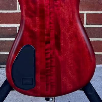 Warwick Pro Series Streamer Stage I 5-String, Burgundy Red Transparent Satin, Cherry Body, Flamed Maple Neck-Thru, Wenge Fretboard, MEC J/J Pickups, MEC 2-way Preamp, Gig Bag image 7