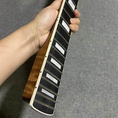 AAAA 22fret Ebony block inlay Roasted Flame Maple guitar neck part image 2