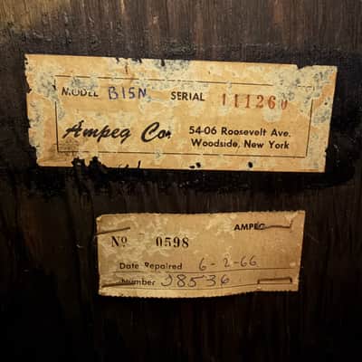 1961 Ampeg B-15N Portaflex Blue Check All Tube Bass Amp - ALL ORIGINAL, JUST SERVICED. image 15