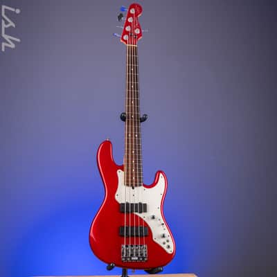 1997 Fender Roscoe Beck V Bass Candy Apple Red image 2