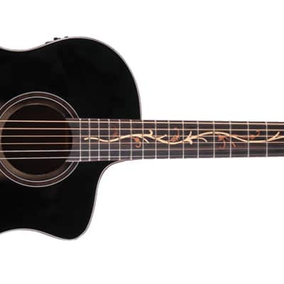 Washburn Bella Tono VITE-S9V Electro Acoustic Guitar - Gloss Charcoal Burst image 1