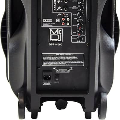 2 15" 4000W Bluetooth DSP FM Radio USB Portable PA DJ Speaker & Stands Pair image 7