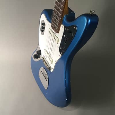 LEFTY! Boutique Musikraft Jaguar Custom Lake Placid Blue Nitro Relic Guitar JG65 24” Short Scale Hardtail Jaguar HSC image 4