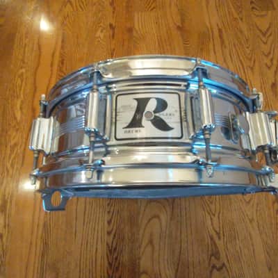 Rogers Vintage Dynasonic chrome over brass snare drum 1970s with snare rail - excellent image 1
