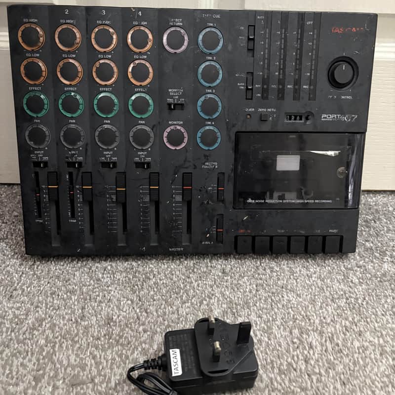 TASCAM Porta 07 Ministudio 4-Track Cassette Recorder 1990s - Black (dual speed modded) image 1