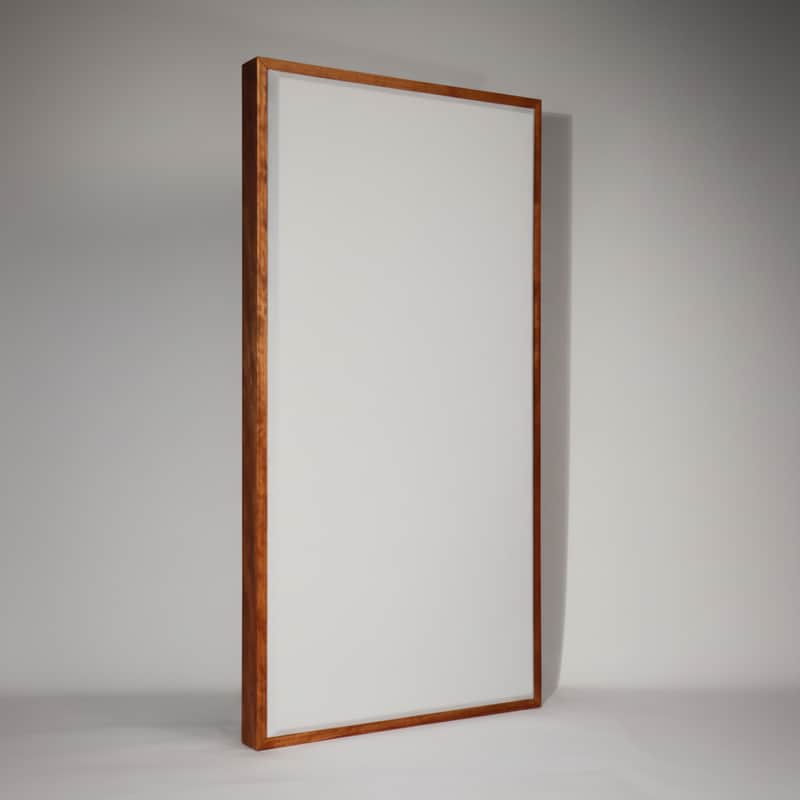 Custom Framed Acoustic Wall Panel | White Fabric & Gunstock Wood Frame | Furniture-Quality Sound Absorbing Panel | Recording Studio, Home Studio, Mixing Room, Podcast Studio, Home Theater, Listening Room, Office & Vocal Booth | Made in USA image 1