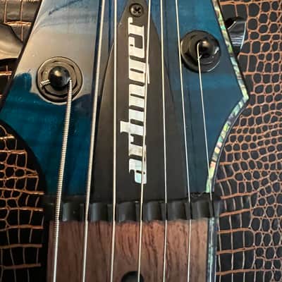 Artinger Custom 7 string semi hollow built for Chris Letchford Hawaiian Ice image 5