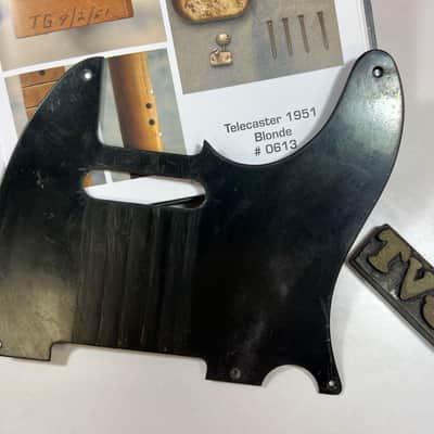 General Vintage Tone Blackguard 1950 - 1952 For Telecaster ®️pickguard phenolic paper bakelite heavy aged - Nitro image 10