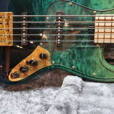 2018 Bacchus Exotic Wood Custom Woodline 517 Japan Handmade Series 5 String Bass image 6