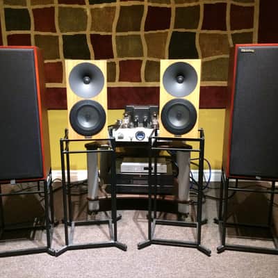Stirling BBC LS3/6 Rosewood Speakers Monitors PAIR w/ Stands - Demo Units - Rogers Harbeth Tannoy image 3
