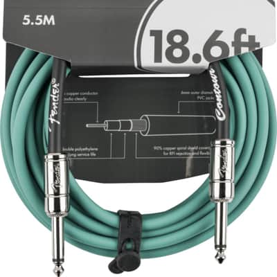 Fender Contour Series Instrument Cable, Straight, 18.6' ft, Sherwood Green image 1